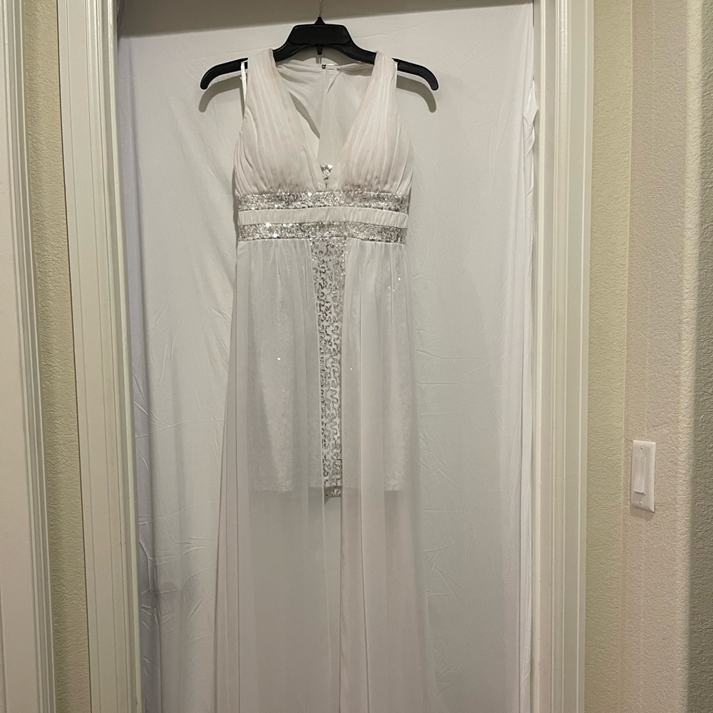 White and sparkly prom dress